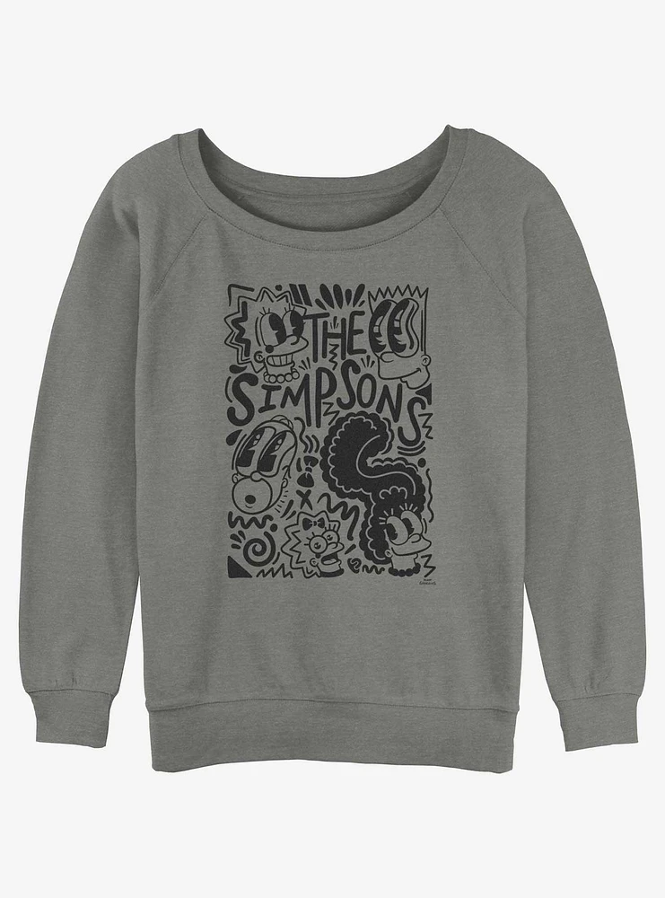 The Simpsons Pop Art Family Girls Slouchy Sweatshirt