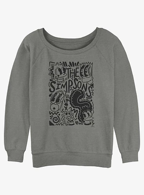 The Simpsons Pop Art Family Girls Slouchy Sweatshirt