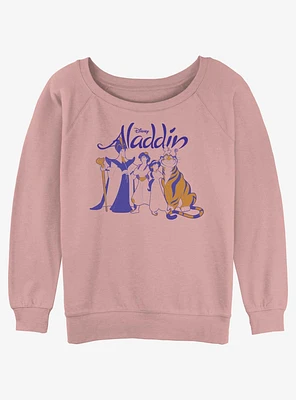 Disney Aladdin Group Shot Girls Slouchy Sweatshirt
