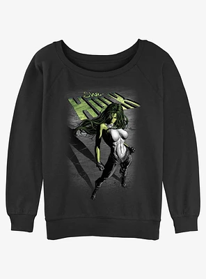 Marvel Hulk Incredible She-Hulk Girls Slouchy Sweatshirt