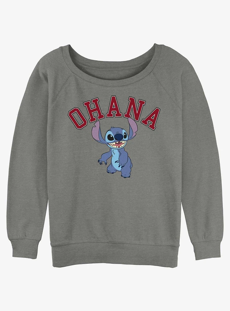 Disney Lilo & Stitch Ohana Collegiate Girls Slouchy Sweatshirt