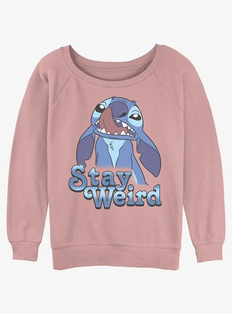 Disney Lilo & Stitch Stay Weird Girls Slouchy Sweatshirt