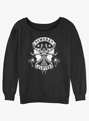 Stranger Things Demobat Slayer Girls Slouchy Sweatshirt