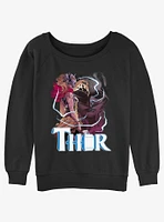 Marvel Thor Mighty Thunder God Girls Slouchy Sweatshirt
