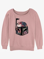 Star Wars Boba Floral Helmet Girls Slouchy Sweatshirt
