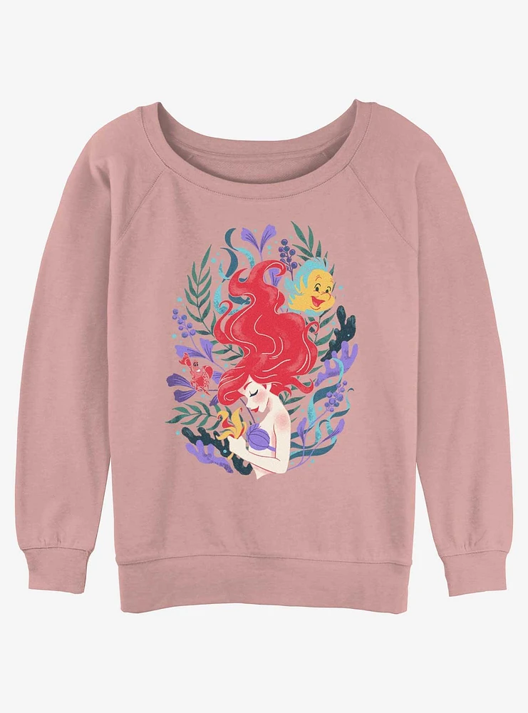 Disney The Little Mermaid Leafy Ariel Girls Slouchy Sweatshirt