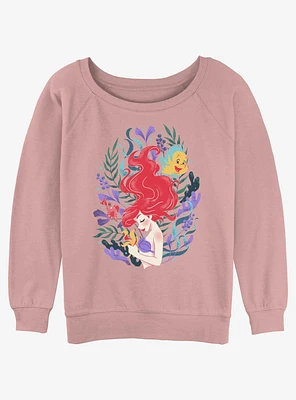 Disney The Little Mermaid Leafy Ariel Girls Slouchy Sweatshirt