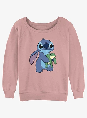 Disney Lilo & Stitch Froggie Girls Slouchy Sweatshirt
