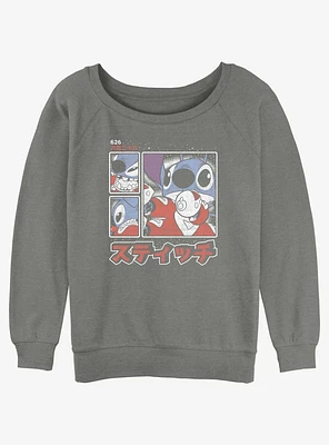 Disney Lilo & Stitch Pew Panels Girls Slouchy Sweatshirt