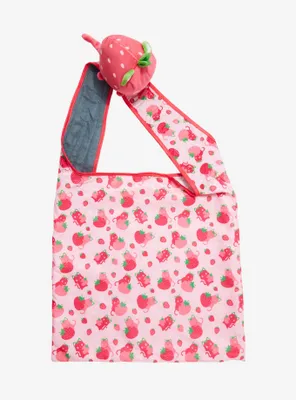 Strawberry Cat Plush Reusable Tote Bag