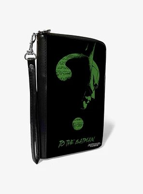 DC Comics The Batman Movie Batman Question Mark Pose Zip Around Wallet