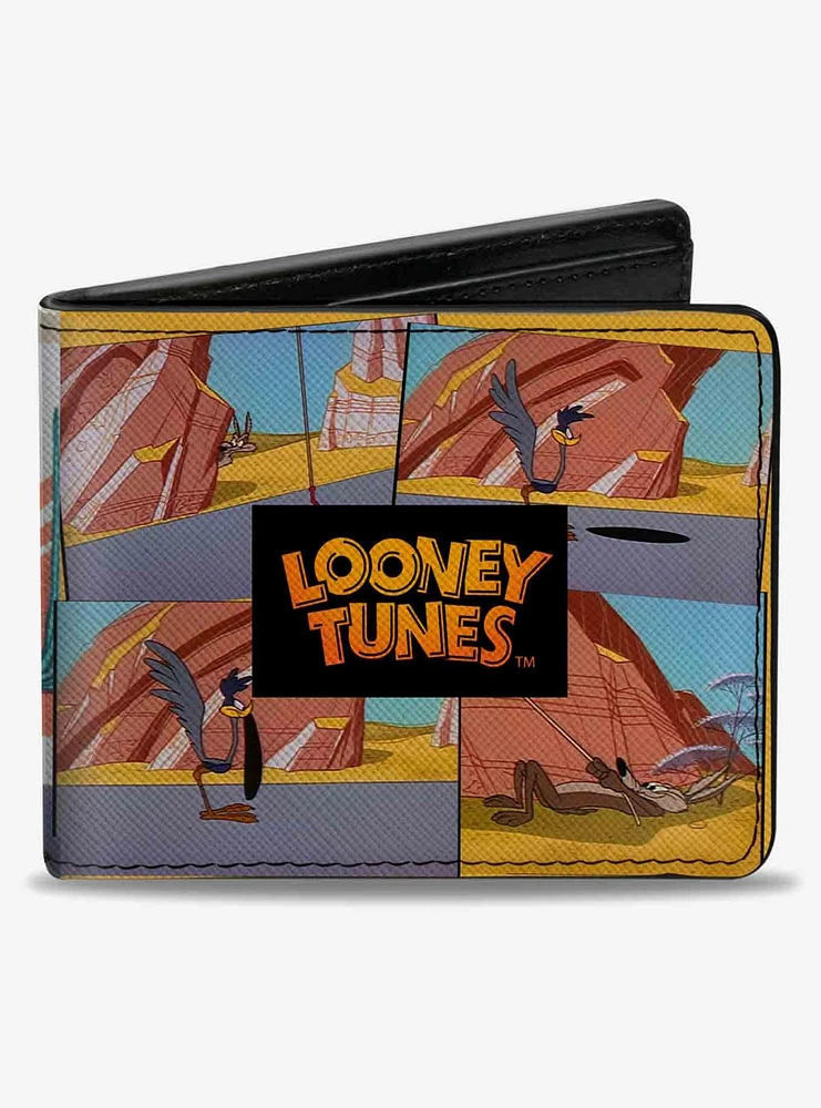 Looney Tunes Wile E Coyote and Road Runner Scene Blocks Bifold Wallet