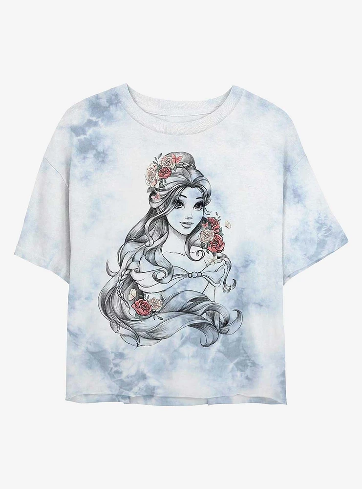 Disney Beauty and the Beast Belle of Ball Tie-Dye Girls Crop T-Shirt