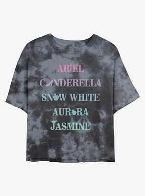 Disney Princesses Princess Icons Tie-Dye Girls Crop T-Shirt
