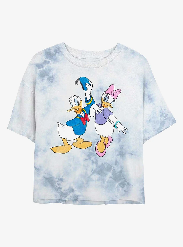 Disney Donald Duck & Dasiy Big Daisy Tie-Dye Girls Crop T-Shirt
