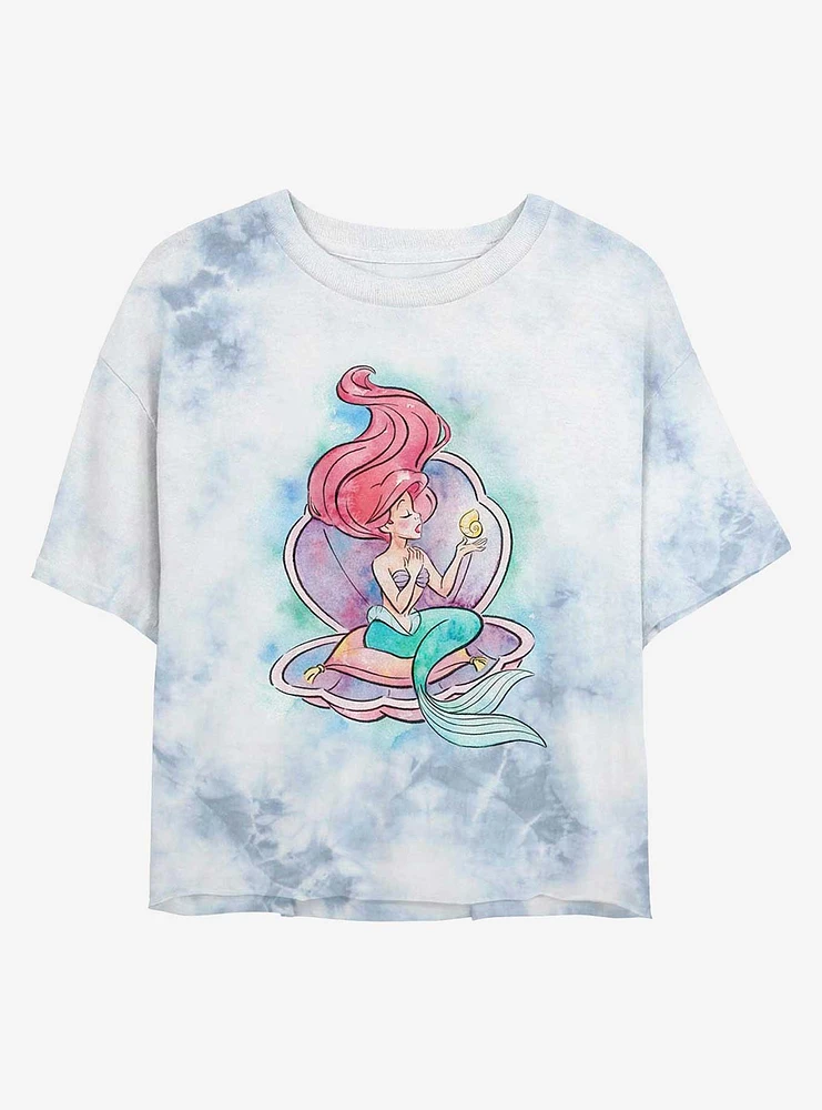 Disney The Little Mermaid Shining Voice Tie-Dye Girls Crop T-Shirt