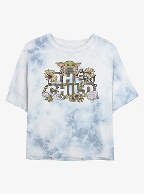 Star Wars The Mandalorian Flower Child Tie-Dye Girls Crop T-Shirt