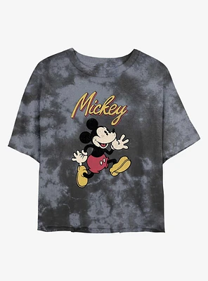 Disney Mickey Mouse Vintage Tie-Dye Girls Crop T-Shirt