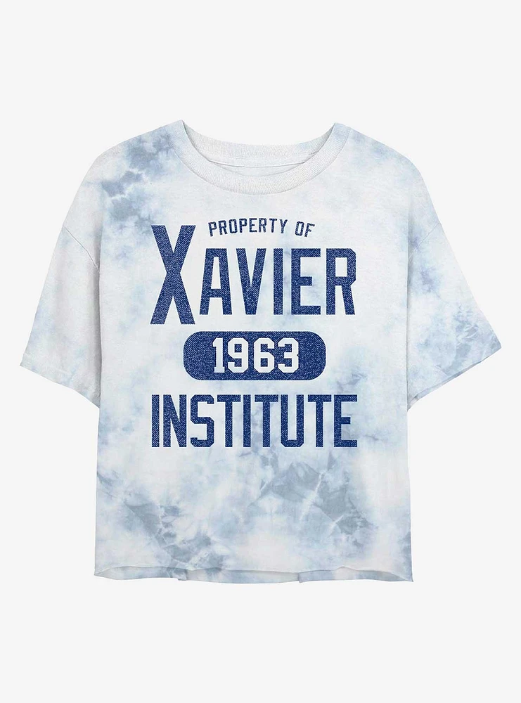 Marvel X-Men Xavier Institute Tie-Dye Girls Crop T-Shirt