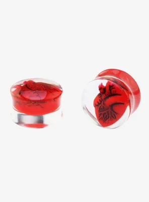 Acrylic Anatomical Heart Plug 2 Pack