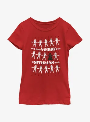 Star Wars Empire Merry Sithmas Greetings Youth Girls T-Shirt