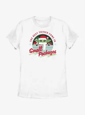Star Wars The Mandalorian Santa Grogu Small Packages Womens T-Shirt
