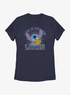 Disney Lilo & Stitch Did It For Hanukkah Latkes Womens T-Shirt