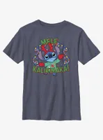 Disney Lilo & Stitch Mele Kalikimaka Merry Christmas Hawaiian Youth T-Shirt