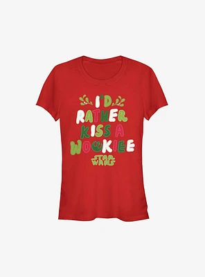 Star Wars I'd Rather Kiss A Wookie Girls T-Shirt