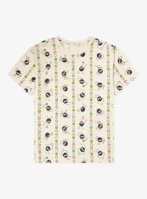 Studio Ghibli Spirited Away Soot Sprites Linear Allover Print T-Shirt
