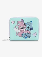 Loungefly Disney Lilo & Stitch: The Series Angel & Stitch Corduroy Small Zip Wallet - BoxLunch Exclusive