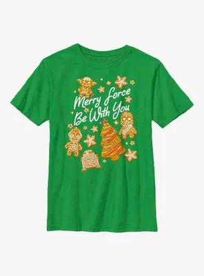 Star Wars Merry Force Be With You Cookies Youth T-Shirt