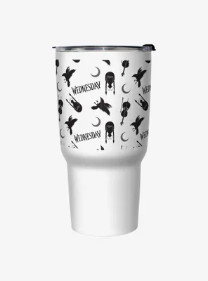 Wednesday Icons Pattern Travel Mug
