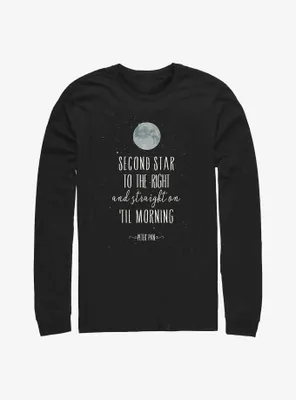 Disney Peter Pan Second Star To The Right Script Long-Sleeve T-Shirt