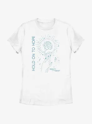 Disney Beauty And The Beast Hold On To Hope Rose Womens T-Shirt