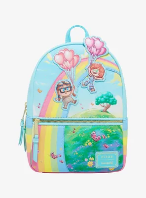 Loungefly Disney Pixar Up Carl & Ellie Rainbow Mini Backpack - BoxLunch Exclusive