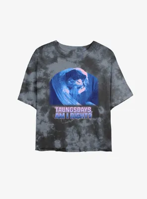 Star Wars The Mandalorian Taungsdays Am I Right Tie-Dye Womens Crop T-Shirt