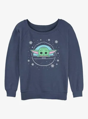 Star Wars The Mandalorian Snow Child Womens Slouchy Sweatshirt