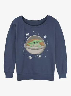 Star Wars The Mandalorian Snowy Child Womens Slouchy Sweatshirt
