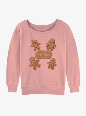 Star Wars Galactic Gingerbread Cookies Logo Womens Slouchy Sweatshirt