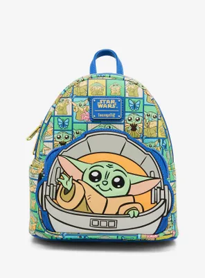 Loungefly Star Wars The Mandalorian Grogu Panels Mini Backpack - BoxLunch Exclusive