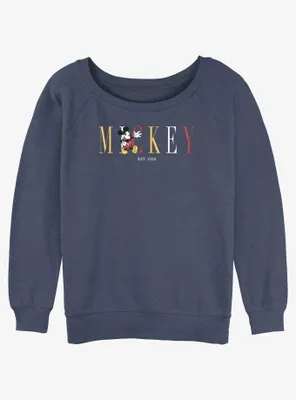 Disney Mickey Mouse Fashion Womens Slouchy Sweatshirt