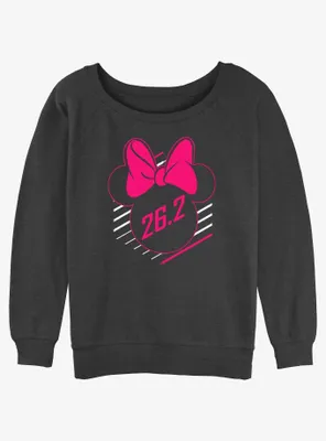 Disney Mickey Mouse Runners Club Marathon Minnie Ears Womens Slouchy Sweatshirt