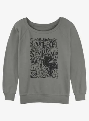The Simpsons Pop Art Family Womens Slouchy Sweatshirt