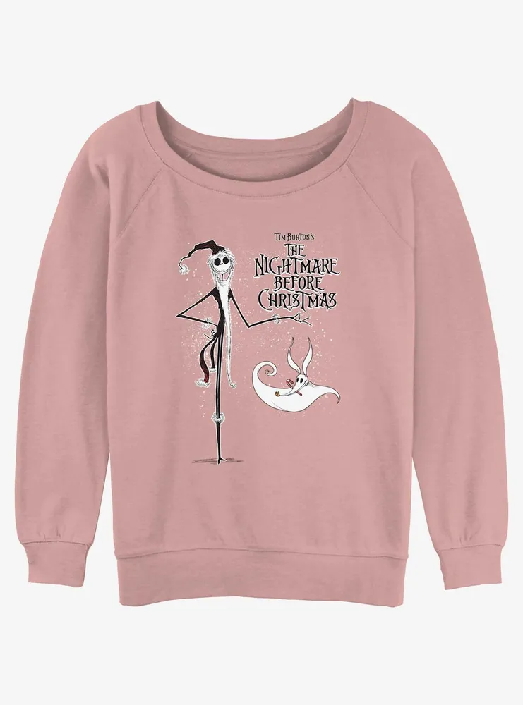 Disney The Nightmare Before Christmas Jack and Zero Womens Slouchy Sweatshirt
