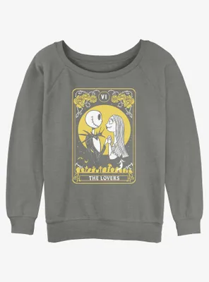 Disney The Nightmare Before Christmas Lovers Tarot Card Womens Slouchy Sweatshirt