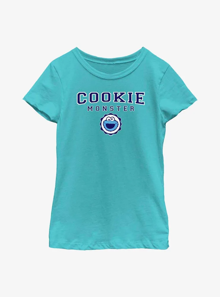 Sesame Street Cookie Monster Badge Youth Girls T-Shirt