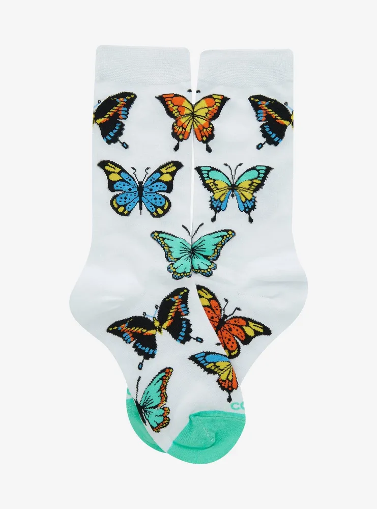 Cool Socks Butterfly Allover Print Crew Socks
