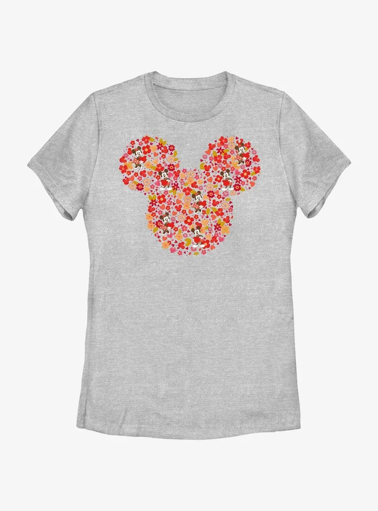 Disney Mickey Mouse Flowers Womens T-Shirt