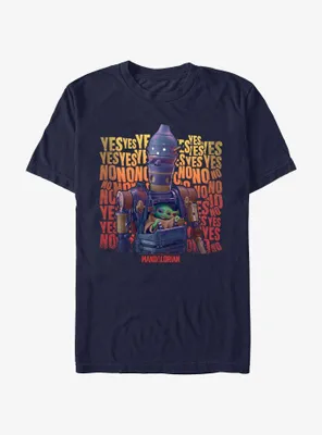Star Wars The Mandalorian Grogu & IG-12 Yes No T-Shirt BoxLunch Web Exclusive